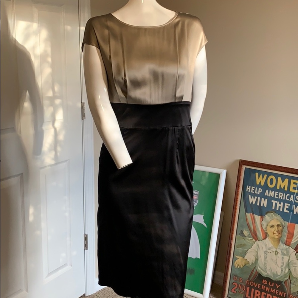 MaxMara Silk Blend Colorblock Empire Waist Sheath Dress US4 Made in Italy NWOT